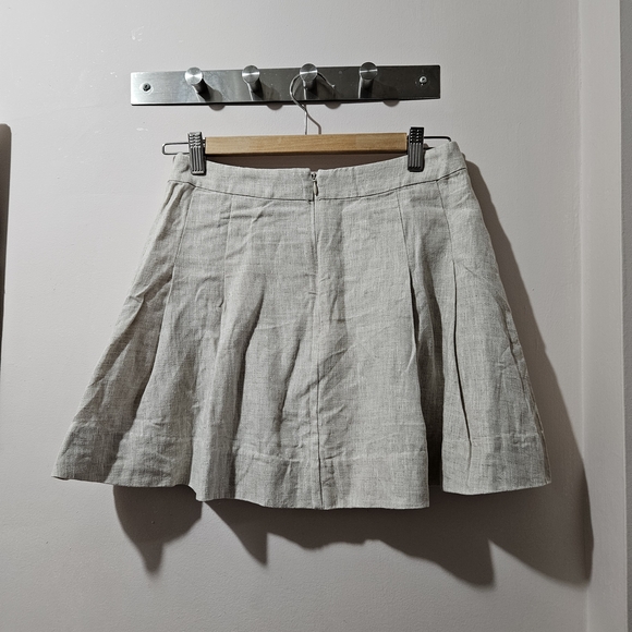 Reformation Carol Linen A Line Skirt in Oatmeal for Beach Vacation Summer Size 4 - Picture 2 of 3